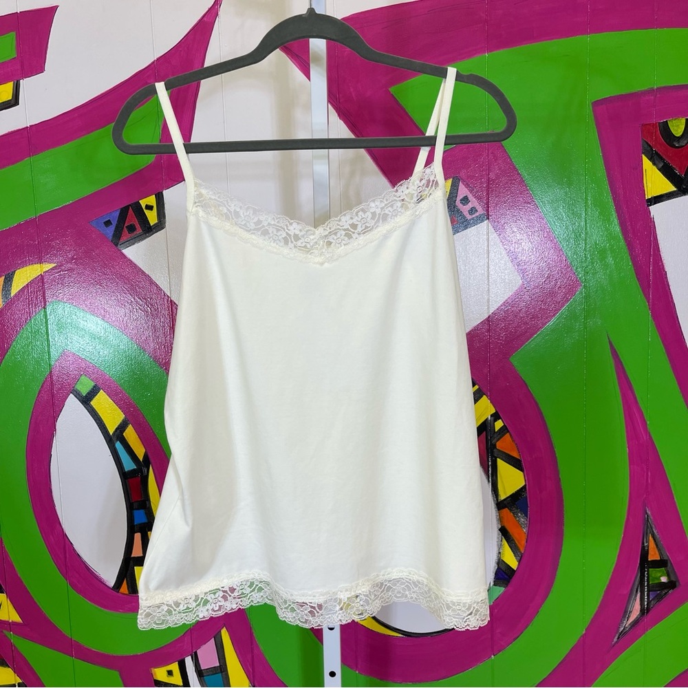 Christopher & Banks, Cream Color Lace Lined Camisole. Size PXL. New condition!